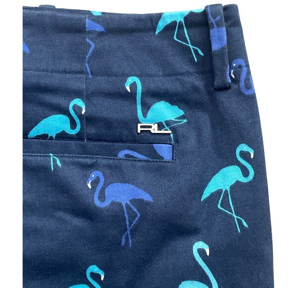 Polo Golf Ralph Lauren Flamingo Print Sateen Bermuda Shorts Size 8 - Picture 5 of 8